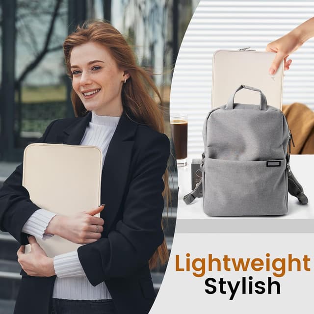 Detalle 2 de Aucase 13–14 inch Laptop Sleeve Leather Case – water-resistant protective pouch with soft 360° lining