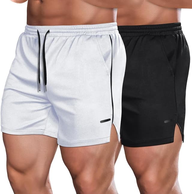 Thumbnail 6 de COOFANDY 2 Pack Gym Workout Shorts 5 Inch