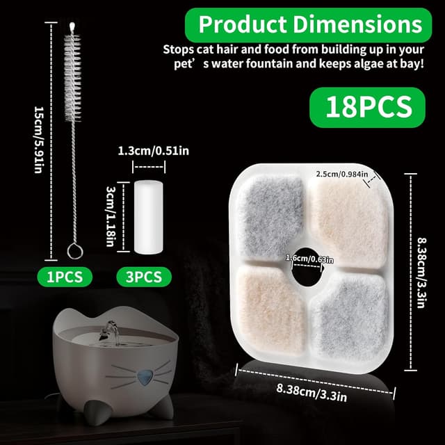 Thumbnail 3 de YeeQo 18 filtri fontanella per Catit Pixi 2,5L