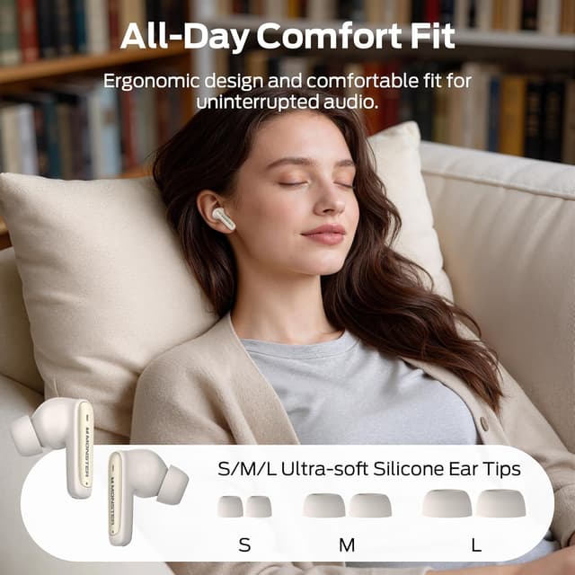 Detalle de Monster N-Lite 310 True Wireless Earbuds with Bluetooth 6.0 and ENC Mic (White)