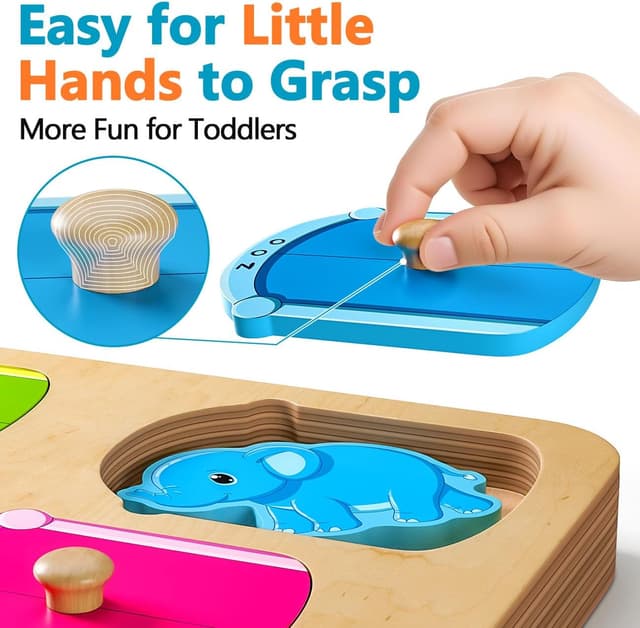 Detalle 2 de SYHLN Animal Peg Puzzle 1–3 Years Wooden Toys
