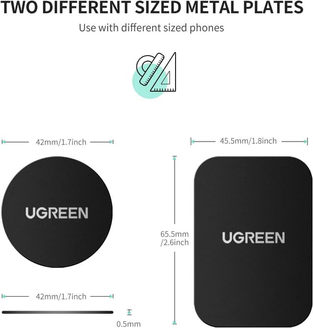 Thumbnail 3 de UGREEN Placca Metallica Adesiva 4 Pezzi 1.8" x 2.6"