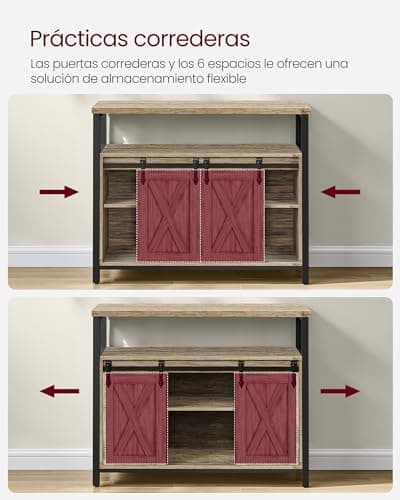 Thumbnail 3 de VASAGLE Aparador de Cocina con Puertas Correderas 🏡