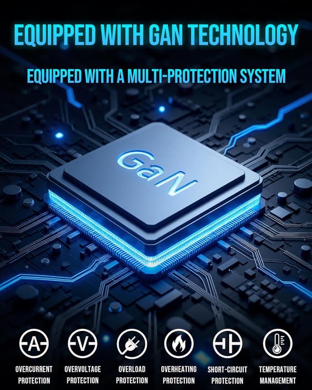 Thumbnail 5 de TOPADRE 35W Retractable USB-C Charger (3 Ports) with Built-in 70cm Cable, White