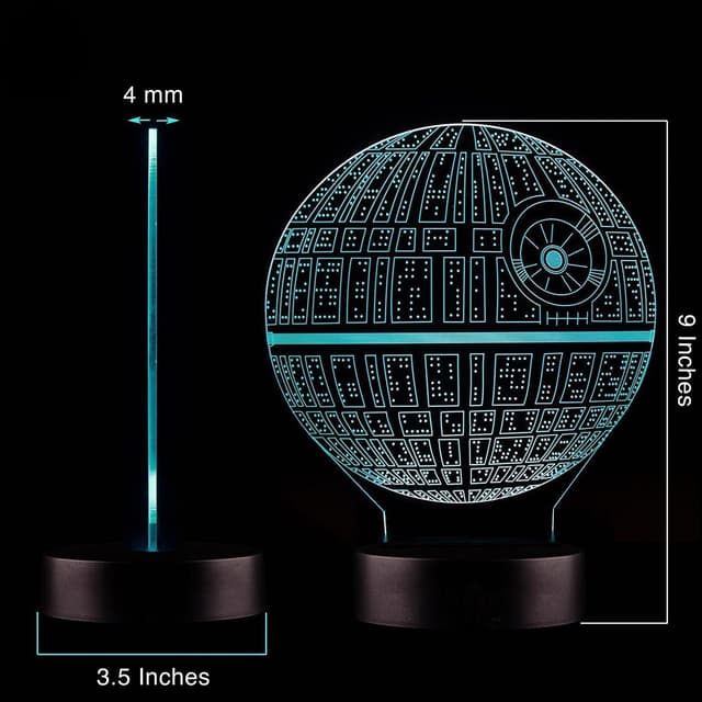 Detalle 2 de yiyicas 3D Illusion Lamp 7‑colour Night Light