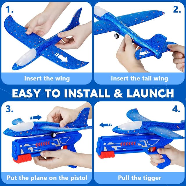 Detalle 2 de Winstico Airplane Launcher Toy with 3 Gliders