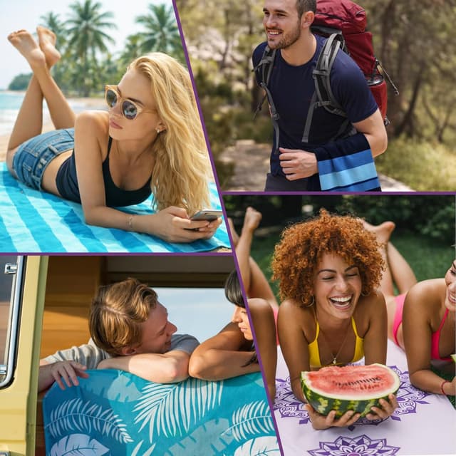 Thumbnail 6 de Zenacross asciugamano mare 180x90 in microfibra