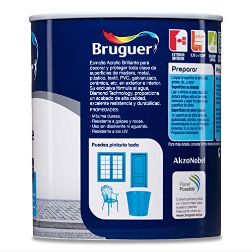 Thumbnail 7 de Bruguer Esmalte al Agua Brillante Blanco Permanente 750 ml 🎨