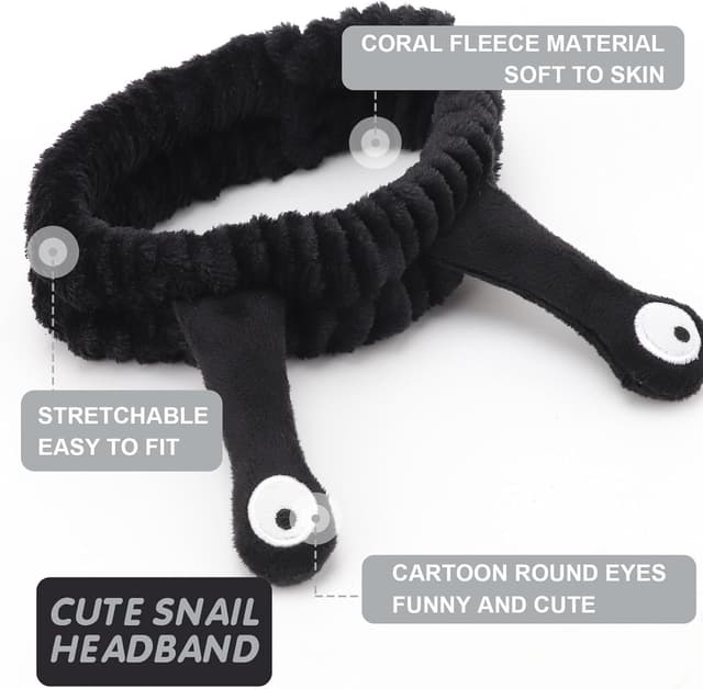 Detalle de DRESHOW spa facial terry cloth towel headband with cat-ear design (2 pack)