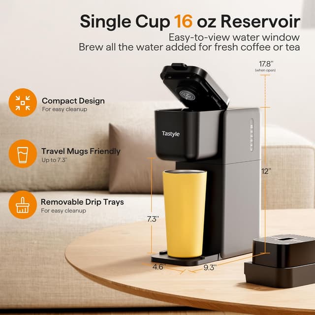 Thumbnail 3 de Tastyle 2.0 Single Serve Coffee Maker 6–16 oz