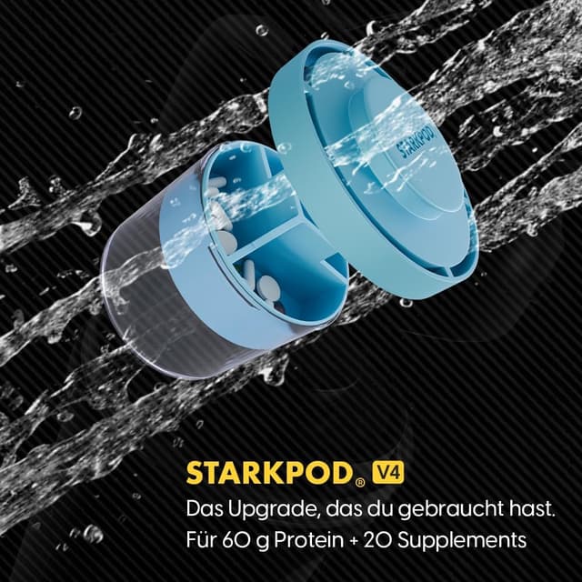 Detalle de STARKSHAKE® V4 – elektrischer Protein-Shaker mit USB‑C, 8.000 UPM und STARKPOD (blau)