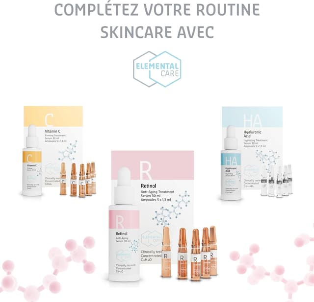 Thumbnail 6 de Coffret sérum au rétinol Visage Femme Elemental Care (1 sérum + 5 ampoules) – soin anti-âge et sébum