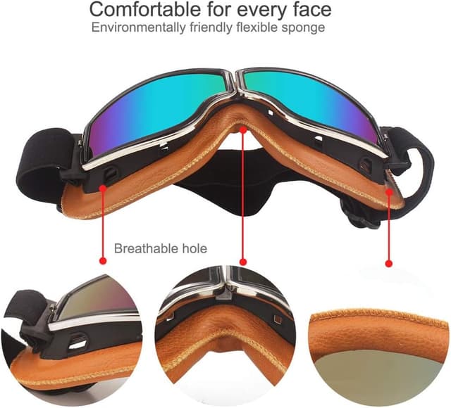 Detalle de Ashilun Retro Pilot goggles for riding