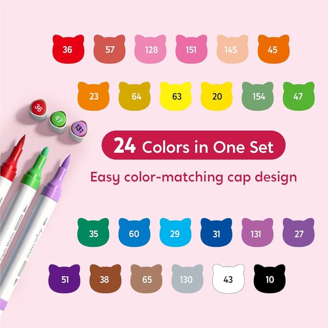 Thumbnail 6 de SYNCFUN 24 Washable Acrylic Paint Markers with Dual Tips for crafts and DIY