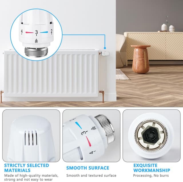 Detalle de Flintronic lot de 3 têtes de radiateur thermostatiques M30 x 1,5 avec protection antigel