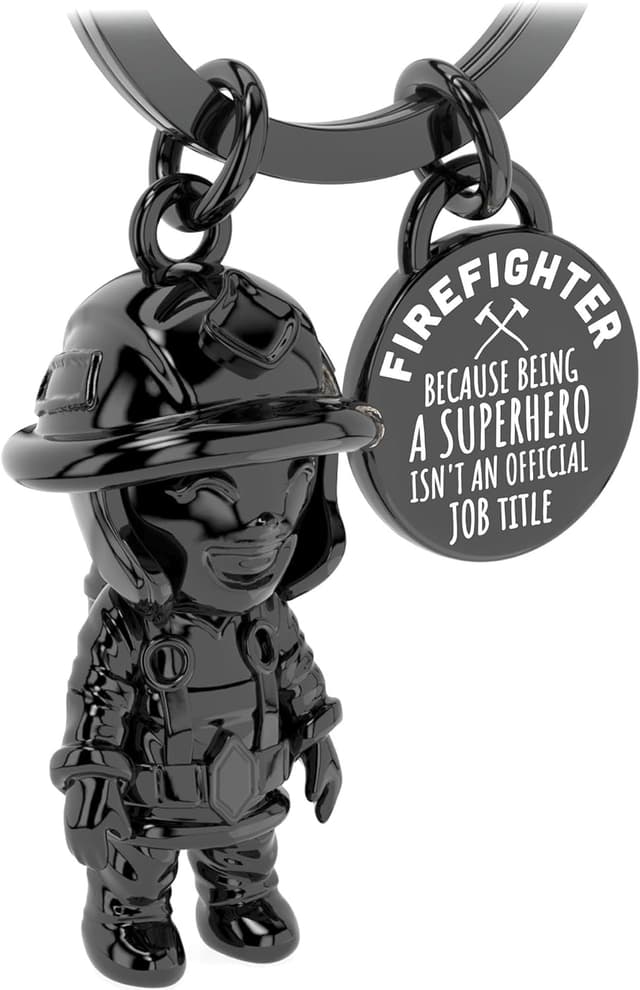 Thumbnail 6 de LANOLU Portachiavi pompiere in metallo con incisione su entrambi i lati
