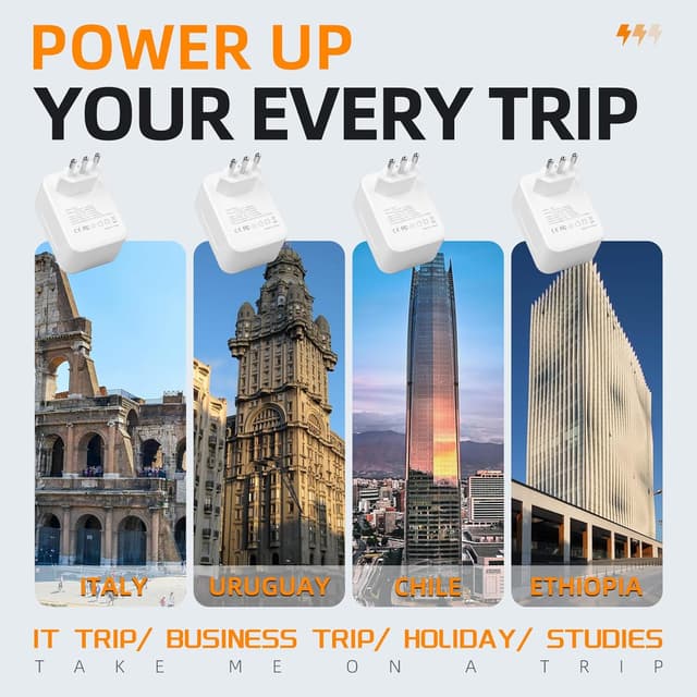 Detalle de Adaptador Enchufe Italiano 5 en 1