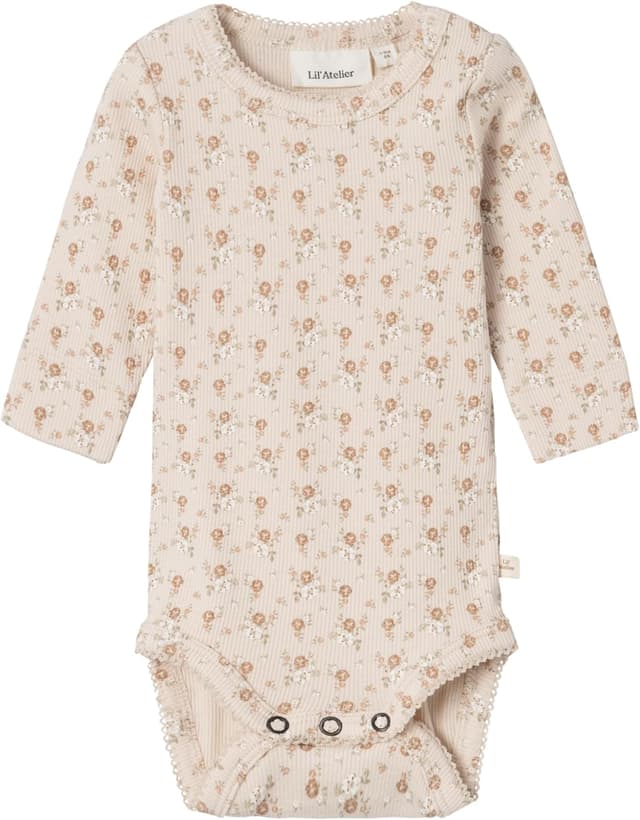 Detalle 2 de NAME IT Baby Mädchen Longarmbody „Nbfgago“ im Slim-Body Schnitt (1er Pack)