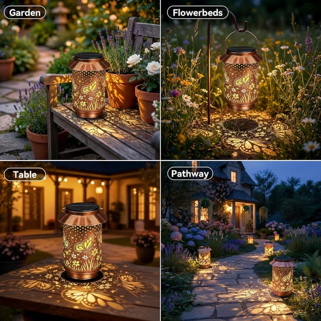 Detalle 1 de Solar butterfly lanterns 2700K light