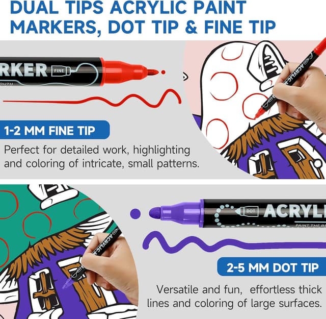 Thumbnail 5 de Lamitocs 60 colori pennarelli acrilici doppia punta 🎨