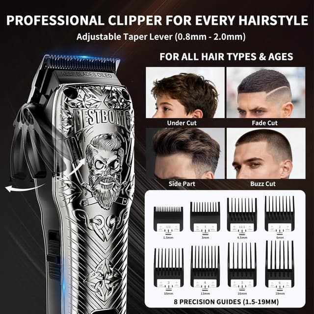 Detalle 2 de BESTBOMG kit tagliacapelli senza fili