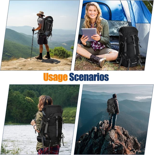 Detalle 1 de Zaino trekking Cozary Zaino Trekking 70L antistrappo impermeabile con copripioggia