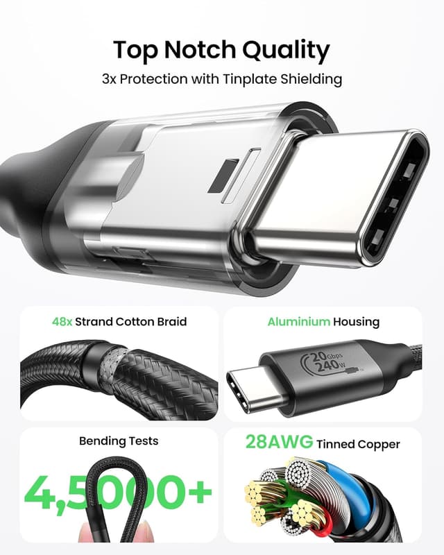 Thumbnail 6 de Silkland USB4 für Thunderbolt 4 Kabel (5 m) – 20 Gbps, 5K/4K, bis zu 240 W PD 3.1