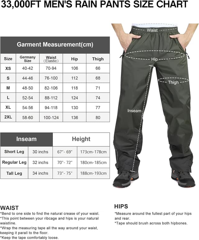 Thumbnail 5 de 33,000ft wasserdichte Regenhose für Herren