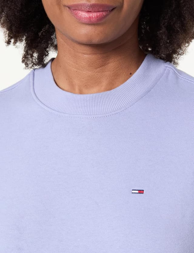 Detalle 2 de Tommy Jeans donna pullover girocollo in felpa con bandierina ricamata