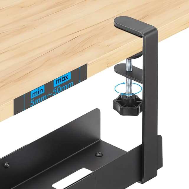 Detalle 2 de Mimoke goulotte de câbles de bureau extensible 800 à 1200 mm (noir) – montage par serrage