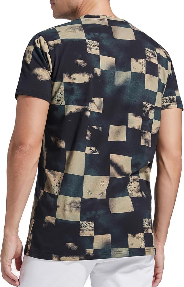Detalle de RONOMO Herren T-Shirt (95% Baumwolle, 5% Spandex) mit Mikroelastik & Hautfreundlichkeit