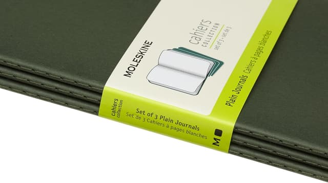 Thumbnail 2 de Moleskine Cahier Journal set of 3 notebooks (Myrtle Green), plain pages, large 13 x 21 cm, 80 pages