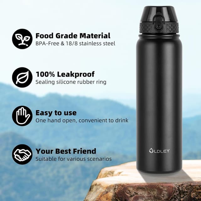Thumbnail 4 de OLDLEY Stainless Steel Water Bottle 1 Litre 🚰