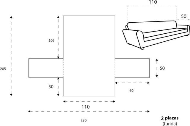 Detalle 2 de Textilhome Funda Sofá Malu 2 Plazas Reversible Azul 🛋