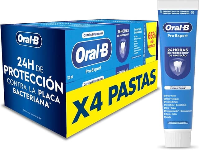 Detalle de Oral-B Pro-Expert 4x125 ml pasta dental menta fresca 馃