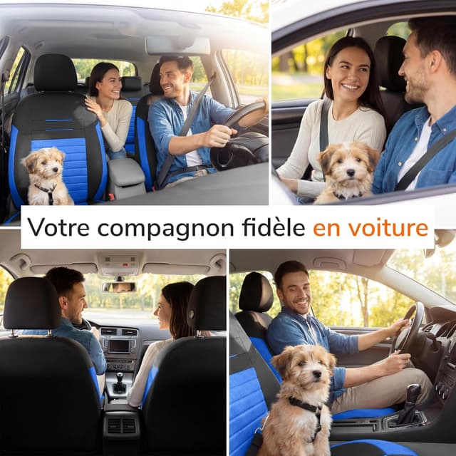 Detalle de upgrade4cars Housses de siège avant universelles Upgrade4cars (set version 2026) en bleu