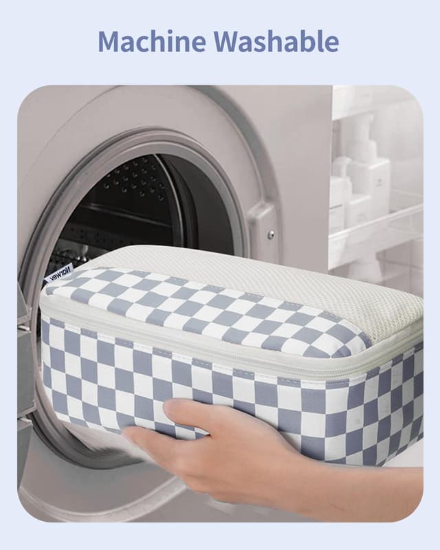 Detalle 2 de Narwey 7-teilige Koffer-Organizer Set (Checker Graublau) für Handgepäck & Rucksack