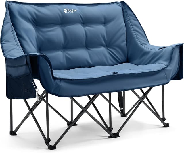 Detalle de Portal faltbarer Campingsofa für 2 Personen mit hoher Rückenlehne (bis 272 kg) inkl. Lagerungstasche