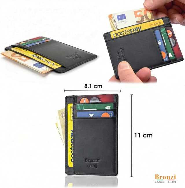 Detalle 2 de Bronzi Portafoglio Uomo Slim 11×8×1 cm