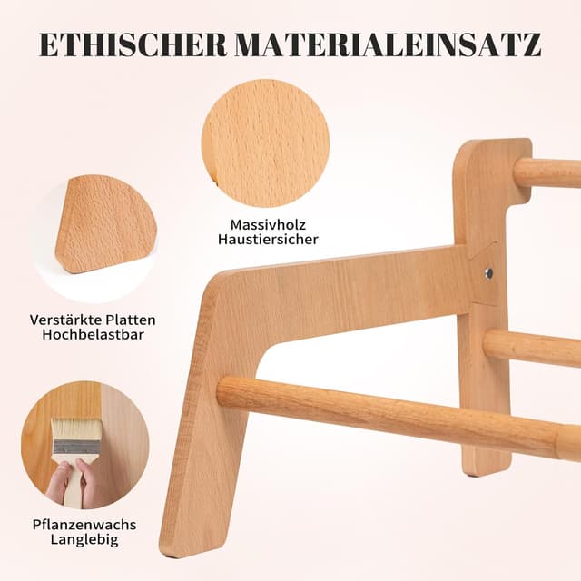 Detalle 2 de CheerPals erhöhtes Katzenbett aus Buchenholz (70 x 47 cm) mit abnehmbarer, waschbarer Plüschdecke