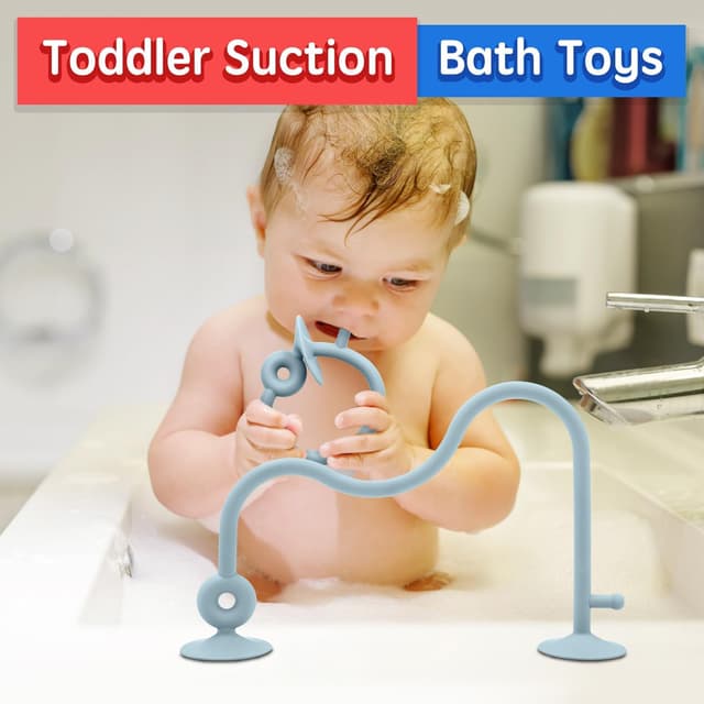 Thumbnail 6 de AiTuiTui high chair suction toy with wooden ring (blue) for babies and toddlers