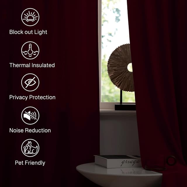 Thumbnail 5 de StangH Theater Red Velvet Curtains 84 in. 🪟