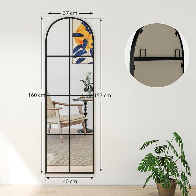 Thumbnail 6 de HOMCOM Espejo Ventana 40x160 Negro