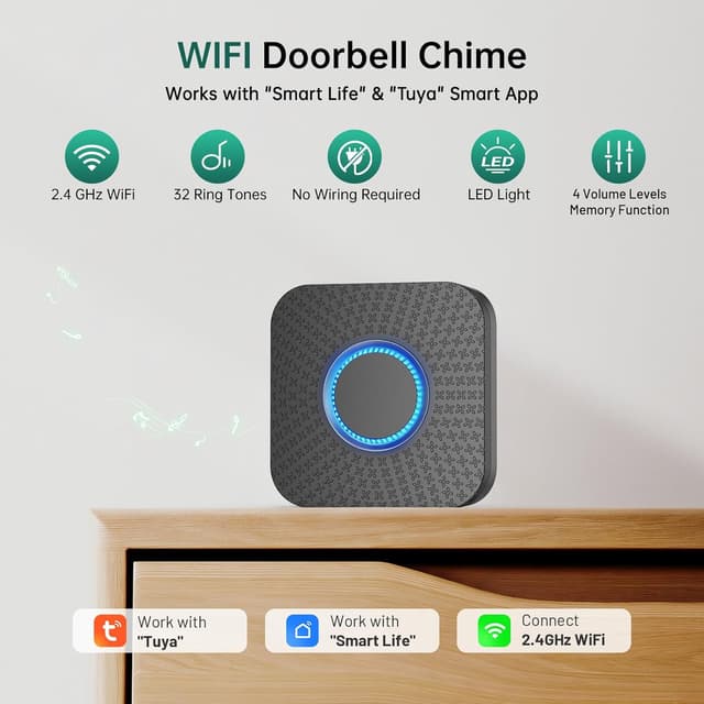 Thumbnail 4 de Satisure 3 in 1 Smart Wireless Doorbell Chime 150–200m