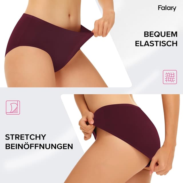 Detalle 2 de FALARY lot de 6 culottes femme en coton stretch, taille basse