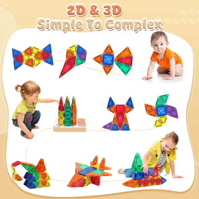 Thumbnail 4 de Akosuntoys 60-Piece Magnetic Tiles Travel Set