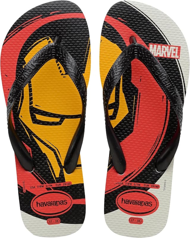 Detalle de Havaianas Top Marvel Logomanía infradito da uomo con stampa supereroi
