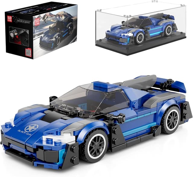 Thumbnail 6 de Mould King 27089 Technik Speed Champion Klemmbausteine Auto GTR LT mit Acrylvitrine (385 Teile)