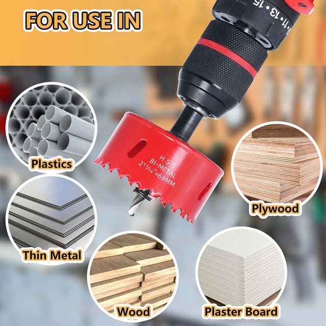 Thumbnail 6 de GARHWAL 68mm Bi-Metal Hole Saw Set for Wood, Metal & Wall Work