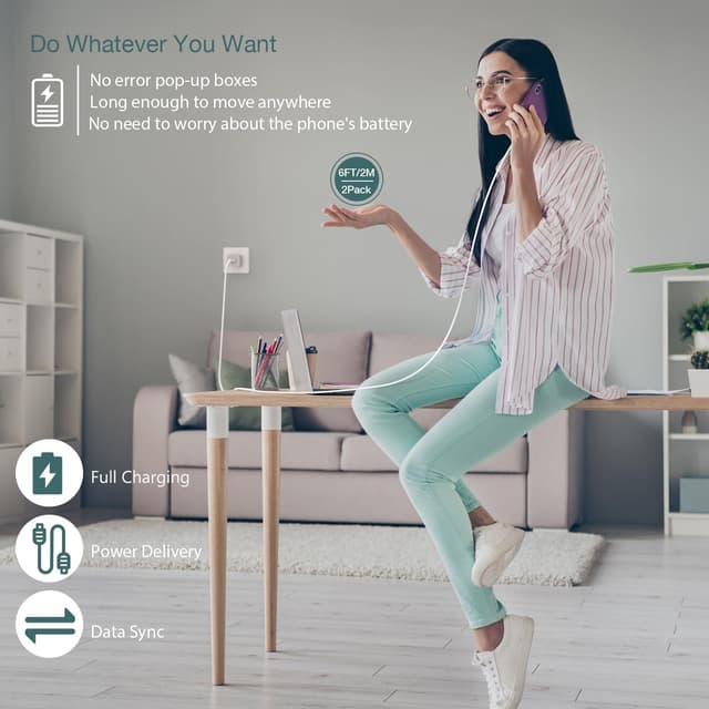 Thumbnail 4 de Cube iPhone Charger Travel 2Pack 6FT Lightning Cable